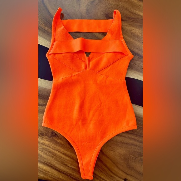 Herve Leger Tops - 💥SALE💥 Vibrant Orange Bandage Fashion Bodysuit Size XS